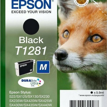Epson T1281M Γνήσιο Μελάνι Εκτυπωτή InkJet Μαύρο (C13T12814010)