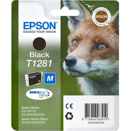 Epson T1281M Γνήσιο Μελάνι Εκτυπωτή InkJet Μαύρο (C13T12814010)