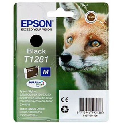 Epson T1281M Γνήσιο Μελάνι Εκτυπωτή InkJet Μαύρο (C13T12814010)