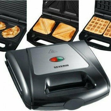 Severin SA 2968 Τοστιέρα με Αποσπώμενες Πλάκες για 2 Τοστ 1000W Μαύρη