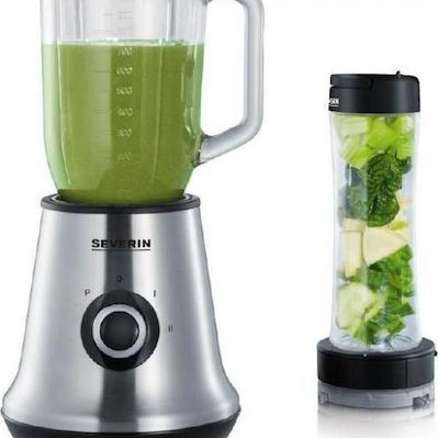Severin Μπλέντερ με Γυάλινη Κανάτα 1lt 500W Inox SM 3734