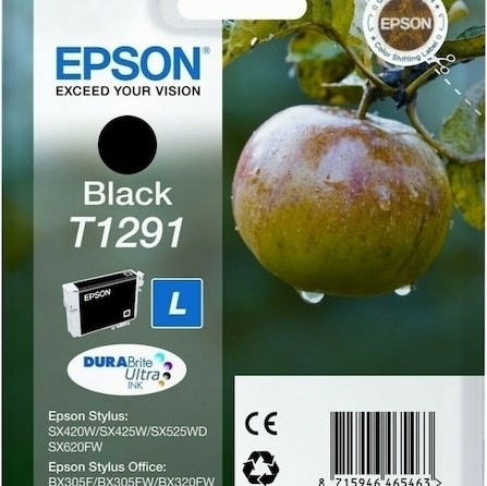 Epson T1291L Γνήσιο Μελάνι Εκτυπωτή InkJet Μαύρο (C13T12914010 C13T12914011 C13T12914012)