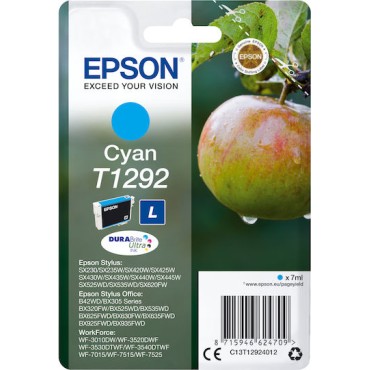 Epson T1292L Γνήσιο Μελάνι Εκτυπωτή InkJet Κυανό (C13T12924012 C13T12924010)