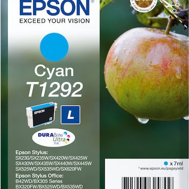 Epson T1292L Γνήσιο Μελάνι Εκτυπωτή InkJet Κυανό (C13T12924012 C13T12924010)