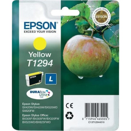 Epson T1294L Γνήσιο Μελάνι Εκτυπωτή InkJet Κίτρινο (C13T12944010 C13T12944011 C13T12944012)