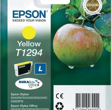 Epson T1294L Γνήσιο Μελάνι Εκτυπωτή InkJet Κίτρινο (C13T12944010 C13T12944011 C13T12944012)