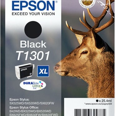 Epson T1301XL Γνήσιο Μελάνι Εκτυπωτή InkJet Μαύρο (C13T13014012 C13T13014010)