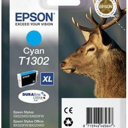 Epson T1302XL Γνήσιο Μελάνι Εκτυπωτή InkJet Κυανό (C13T13024010 C13T13024012)