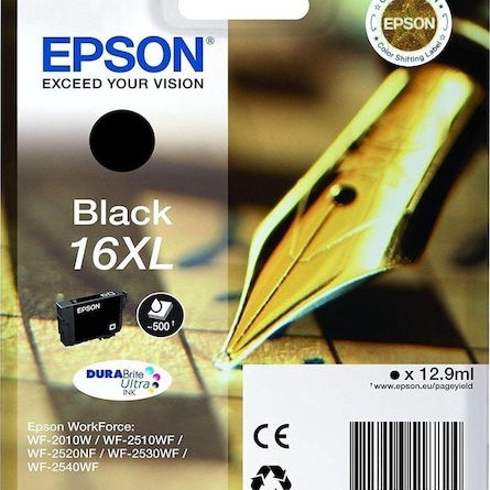 Epson 16XL Γνήσιο Μελάνι Εκτυπωτή InkJet Μαύρο (C13T16314010 C13T16314012)