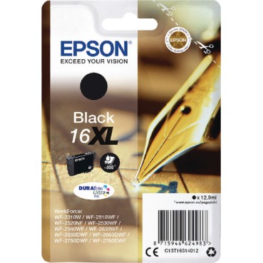 Epson 16XL Γνήσιο Μελάνι Εκτυπωτή InkJet Μαύρο (C13T16314010 C13T16314012)