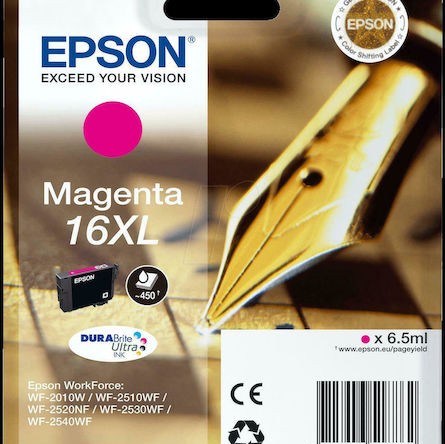 Epson 16XL Γνήσιο Μελάνι Εκτυπωτή InkJet Ματζέντα (C13T16334010 C13T16334012)