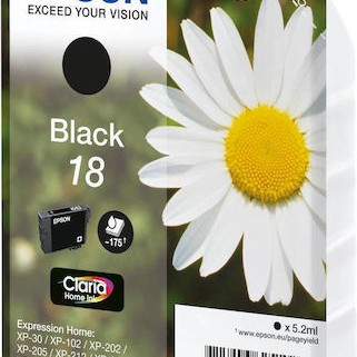Epson 18 Γνήσιο Μελάνι Εκτυπωτή InkJet Μαύρο (C13T18014010 C13T18014012)
