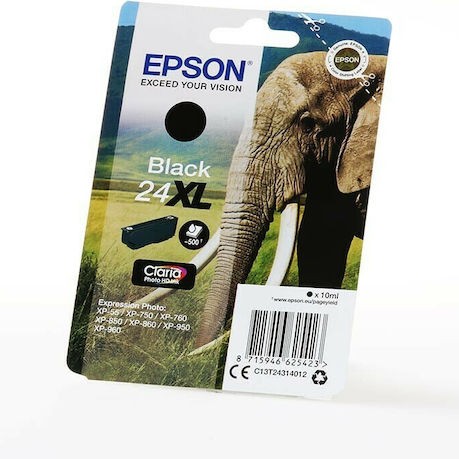 Epson 24XL Γνήσιο Μελάνι Εκτυπωτή InkJet Μαύρο (C13T24314010 C13T24314012)
