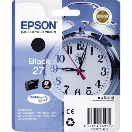 Epson 27 Γνήσιο Μελάνι Εκτυπωτή InkJet Μαύρο (C13T27014010 C13T27014012)