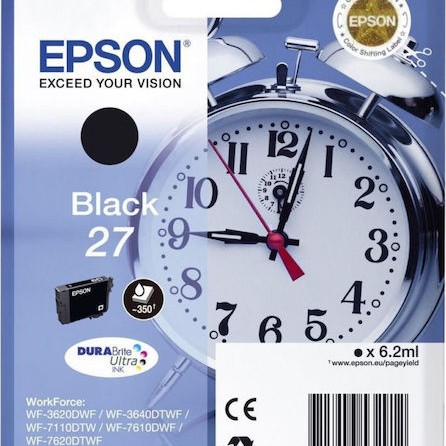 Epson 27 Γνήσιο Μελάνι Εκτυπωτή InkJet Μαύρο (C13T27014010 C13T27014012)