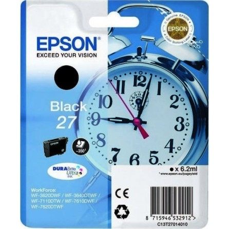 Epson 27 Γνήσιο Μελάνι Εκτυπωτή InkJet Μαύρο (C13T27014010 C13T27014012)