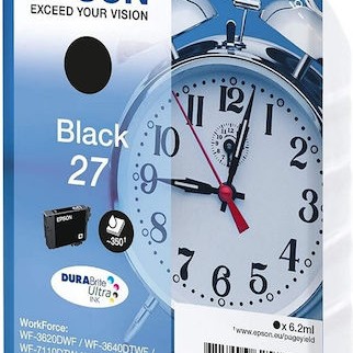 Epson 27 Γνήσιο Μελάνι Εκτυπωτή InkJet Μαύρο (C13T27014010 C13T27014012)