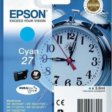 Epson 27 Γνήσιο Μελάνι Εκτυπωτή InkJet Κυανό (C13T27024010 C13T27024012)