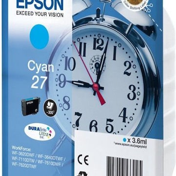 Epson 27 Γνήσιο Μελάνι Εκτυπωτή InkJet Κυανό (C13T27024010 C13T27024012)