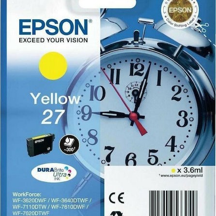 Epson 27 Γνήσιο Μελάνι Εκτυπωτή InkJet Κίτρινο (C13T27044010 C13T27044012)