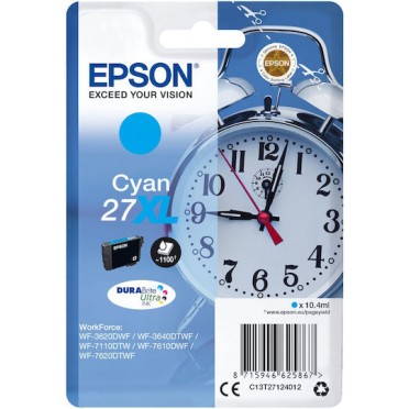 Epson 27XL Γνήσιο Μελάνι Εκτυπωτή InkJet Κυανό (C13T27124012)