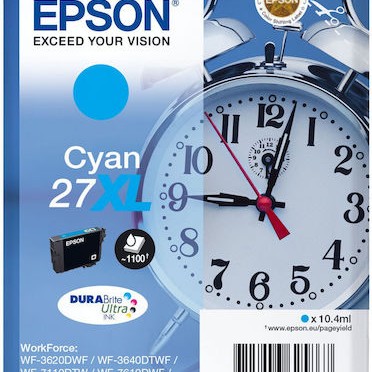 Epson 27XL Γνήσιο Μελάνι Εκτυπωτή InkJet Κυανό (C13T27124012)