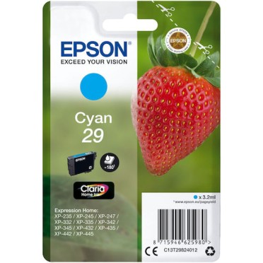 Epson 29 Γνήσιο Μελάνι Εκτυπωτή InkJet Κυανό (C13T29824010 C13T29824012)