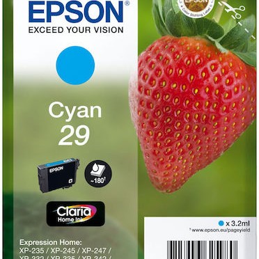 Epson 29 Γνήσιο Μελάνι Εκτυπωτή InkJet Κυανό (C13T29824010 C13T29824012)