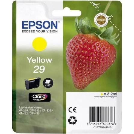 Epson 29 Γνήσιο Μελάνι Εκτυπωτή InkJet Κίτρινο (C13T29844010 C13T29844012)