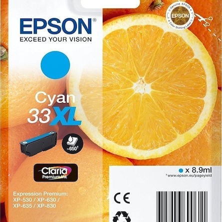 Epson 33XL Γνήσιο Μελάνι Εκτυπωτή InkJet Κυανό (C13T33624010 C13T33624012)