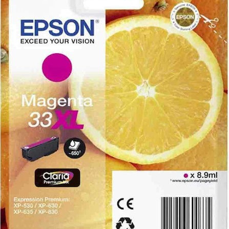 Epson 33XL Γνήσιο Μελάνι Εκτυπωτή InkJet Ματζέντα (C13T33634010 C13T33634012)