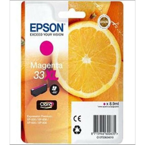 Epson 33XL Γνήσιο Μελάνι Εκτυπωτή InkJet Ματζέντα (C13T33634010 C13T33634012)