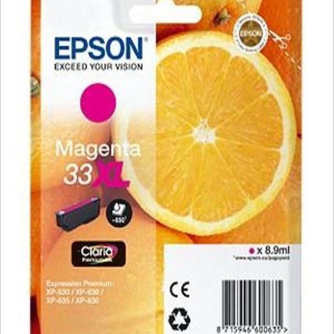Epson 33XL Γνήσιο Μελάνι Εκτυπωτή InkJet Ματζέντα (C13T33634010 C13T33634012)