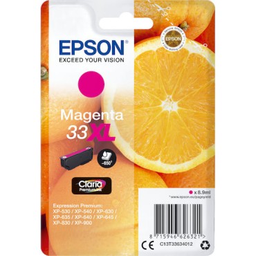 Epson 33XL Γνήσιο Μελάνι Εκτυπωτή InkJet Ματζέντα (C13T33634010 C13T33634012)
