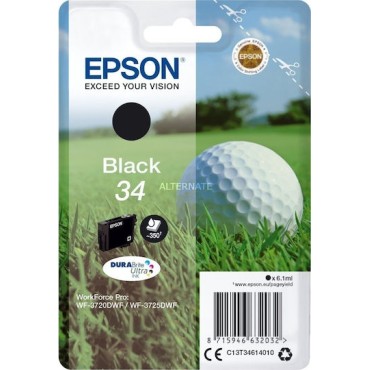 Epson 34 Γνήσιο Μελάνι Εκτυπωτή InkJet Μαύρο (C13T34614010)