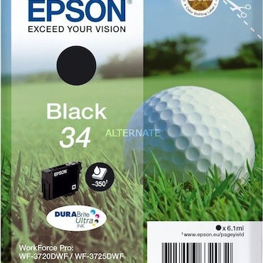 Epson 34 Γνήσιο Μελάνι Εκτυπωτή InkJet Μαύρο (C13T34614010)