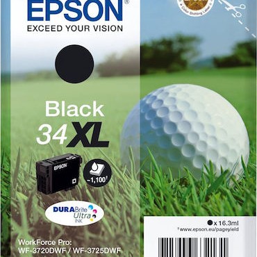 Epson 34XL Γνήσιο Μελάνι Εκτυπωτή InkJet Μαύρο (C13T34714010)