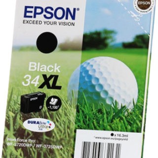 Epson 34XL Γνήσιο Μελάνι Εκτυπωτή InkJet Μαύρο (C13T34714010)