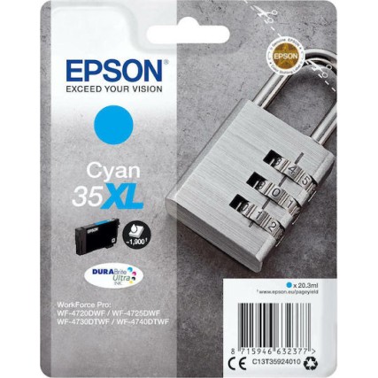 Epson 35XL Γνήσιο Μελάνι Εκτυπωτή InkJet Κυανό (C13T35924010)