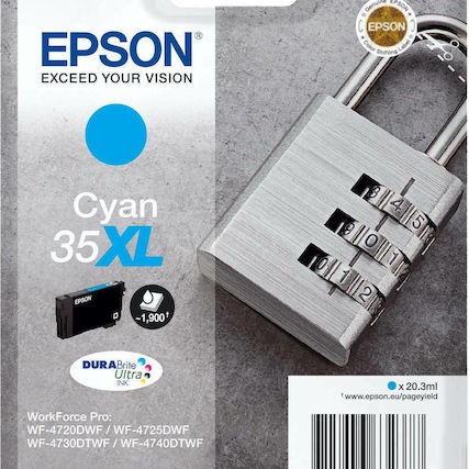 Epson 35XL Γνήσιο Μελάνι Εκτυπωτή InkJet Κυανό (C13T35924010)