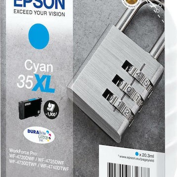 Epson 35XL Γνήσιο Μελάνι Εκτυπωτή InkJet Κυανό (C13T35924010)