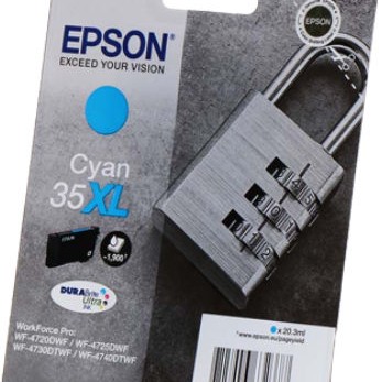 Epson 35XL Γνήσιο Μελάνι Εκτυπωτή InkJet Κυανό (C13T35924010)