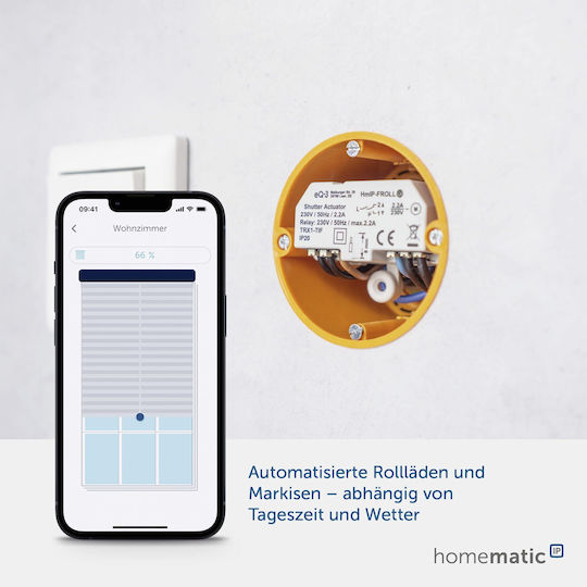 HomeMatic HmIP-FROLL Ενδιάμεσος Διακόπτης IP Wireless Actuator σε Λευκό Χρώμα