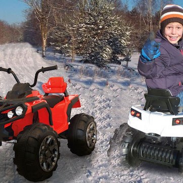 Παιδική Γουρούνα Τύπου Quad Protector Ηλεκτροκίνητη 12 Volt Λευκή