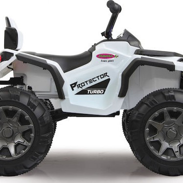 Παιδική Γουρούνα Τύπου Quad Protector Ηλεκτροκίνητη 12 Volt Λευκή
