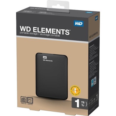 Western Digital Elements Portable USB 3.0 Εξωτερικός HDD 1TB 2.5