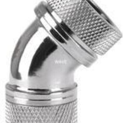 Thermaltake Pacific G14 PETG Tube 45-Degree Compression 16mm OD Chrome