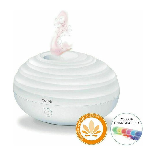 Beurer Led Συσκευή Αρωματοθεραπείας Υπερήχων LA 20 με Χρονοδιακόπτη Λευκή 80ml