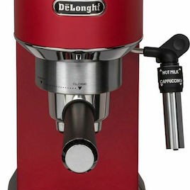 De'Longhi Dedica Pump Μηχανή Espresso 1300W Πίεσης 15bar Κόκκινη