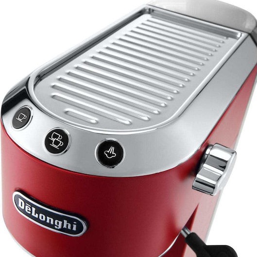 De'Longhi Dedica Pump Μηχανή Espresso 1300W Πίεσης 15bar Κόκκινη